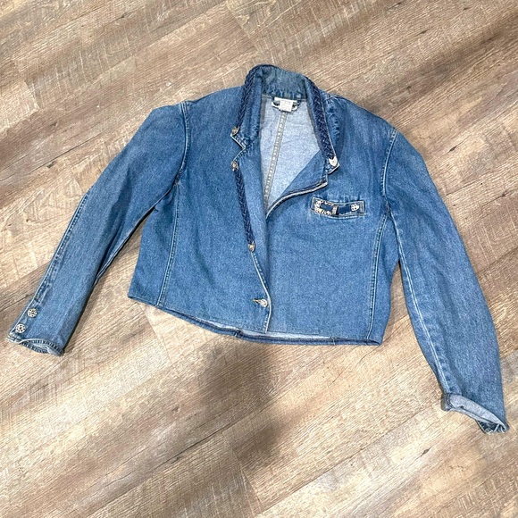 HAIKS BRAIDED DENIM jacket W/ bedazzle - Picture 1 of 8